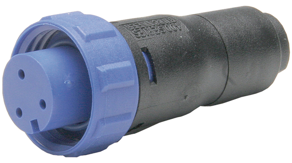 Connecteur cylindrique, Prise, 3 Contacts, 8A, 250VAC/VDC, IP69K