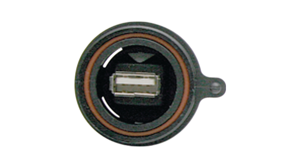 Connector, USB-A na USB-B 2.0, Zásuvka, Montáž na panel