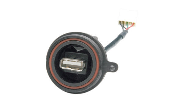 Connector, USB-A 2.0, Fiche mâle, Montage sur panneau