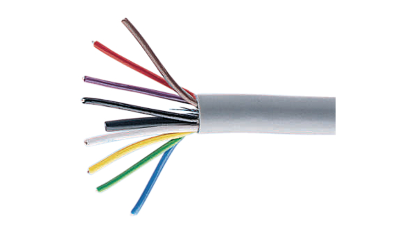 Vícežilový kabel, YY nestíněné, PVC, 2x 0.5mm², 500m, Šedá