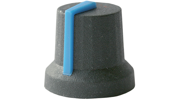 Otočný knoflík 16.8mm Černá Pryž Modrá s indikační čárou Rotary Switch