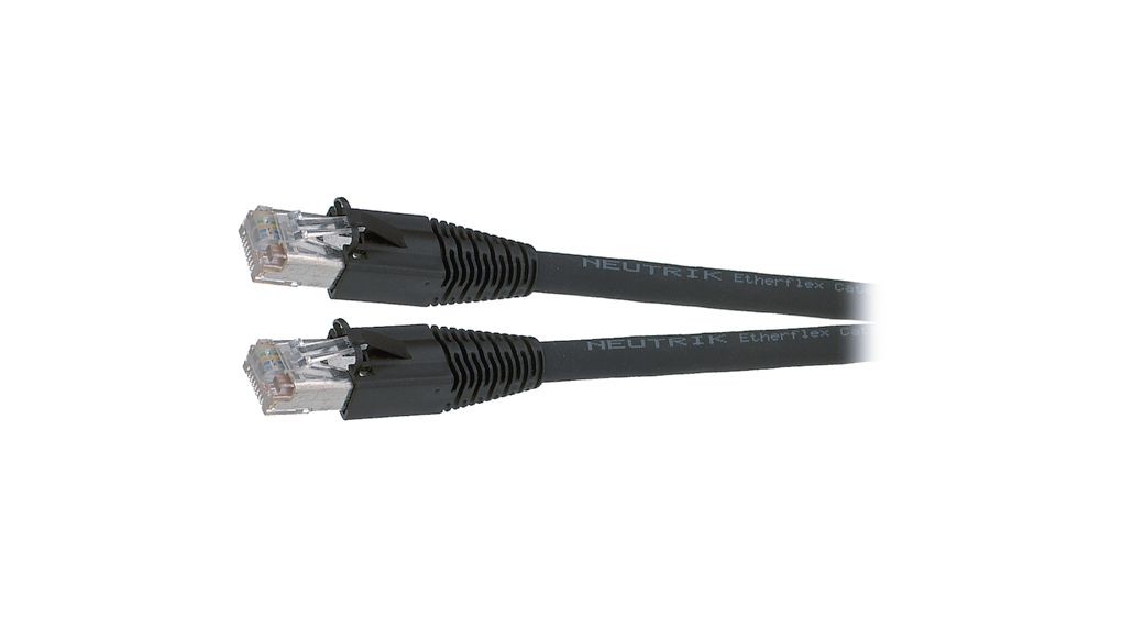 Patch Cable, RJ45 Plug - RJ45 Plug, CAT5e, Shielded, 5m, Black