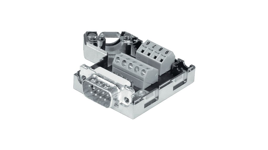 D-Sub Connector Kit, DE-9 Plug, Screw Terminal, ABS