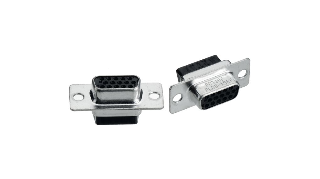 High Density D-Sub Connector, Socket, DE-15, Crimp / Straight