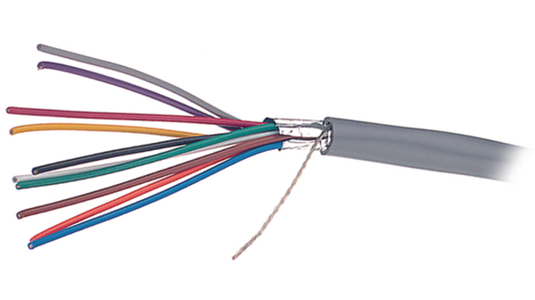 Flerkärnig kabel, FS, PVC, 8x 0.22mm², 30m, Skiffergrå