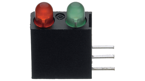 PCB LED G 565nm, R 635nm 3 mm Green / Red