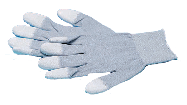 Ochranné rukavice ESD, Polyamid, Velikost rukavice L, Bílá, Pár (2 ks)