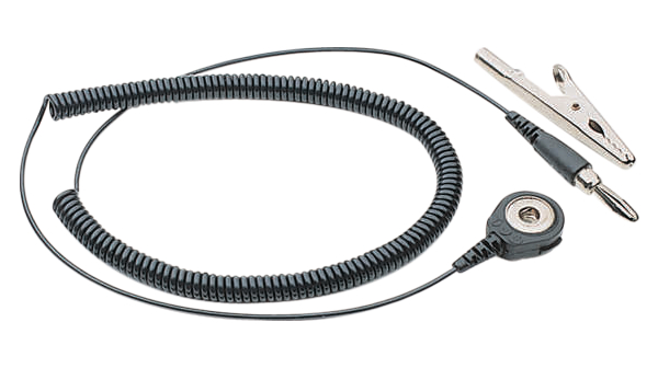ESD Spiral Cable, 7 mm / Banana / Crocodile Clip, 1.8m