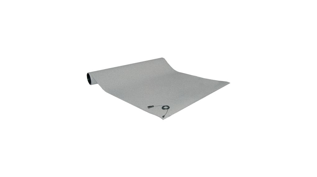 ESD Floor Mat, DE/FR Type F/E (CEE 7/7) Plug, Rubber, 1.9 x 1.25m, Grey