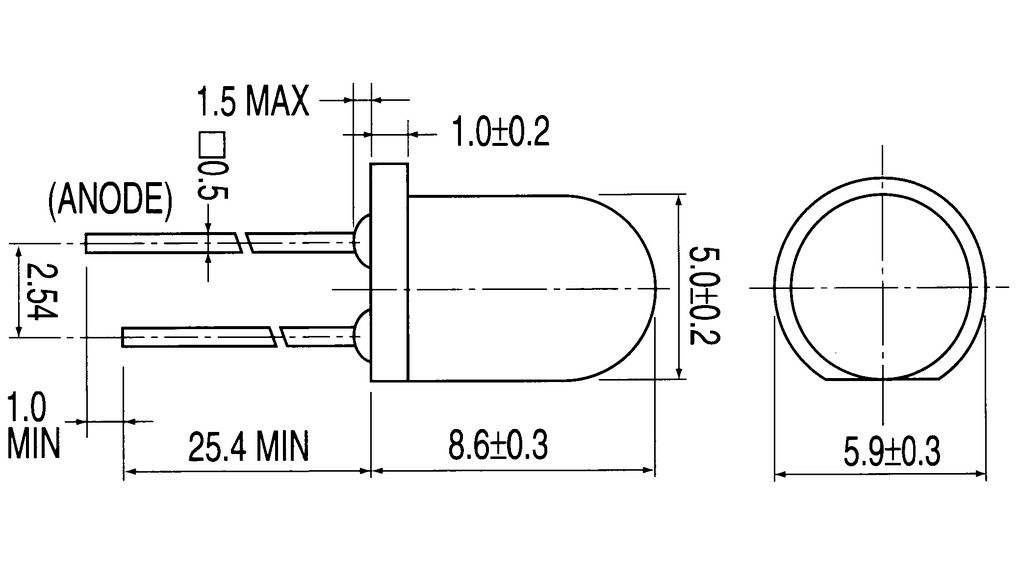 Infračervená LED dioda 940nm 5mm T-1 3/4