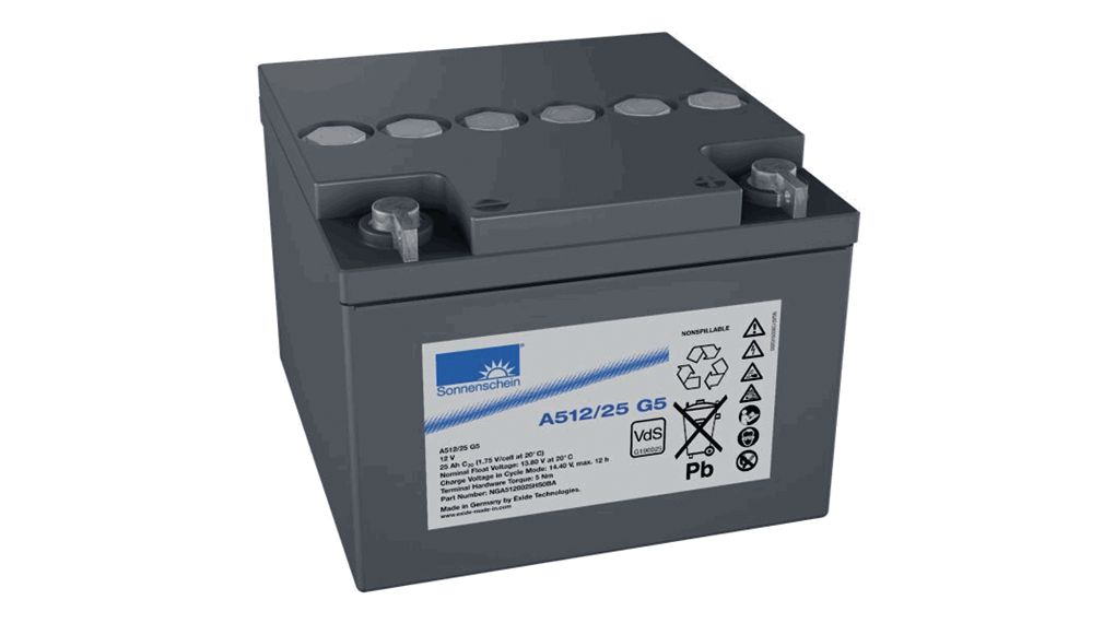 Rechargeable Battery, Lead-Acid, 12V, 40Ah, Cone Terminal