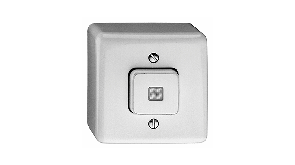 Nástěnný tlačítkový spínač EDIZIOdue 1x ON-(ON) Montáž na stěnu 16A 230V Bílý