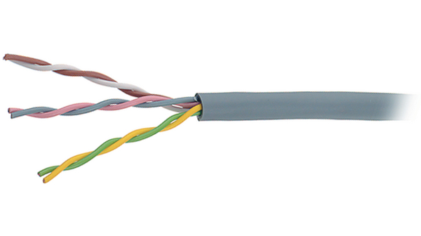 Mehradriges Kabel PVC 2x2x0.25mm² Kupfer, blank Grau 100m