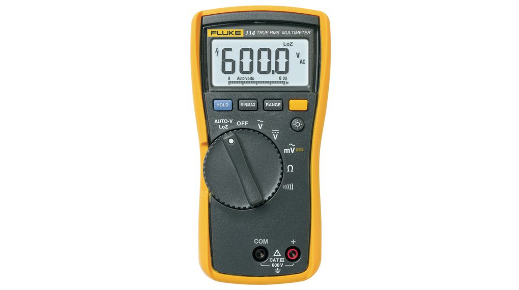 True RMS Digital Multimeter with Non-Contact Voltage Detector, Calibrated, 600mV, 50kHz, 40MOhm