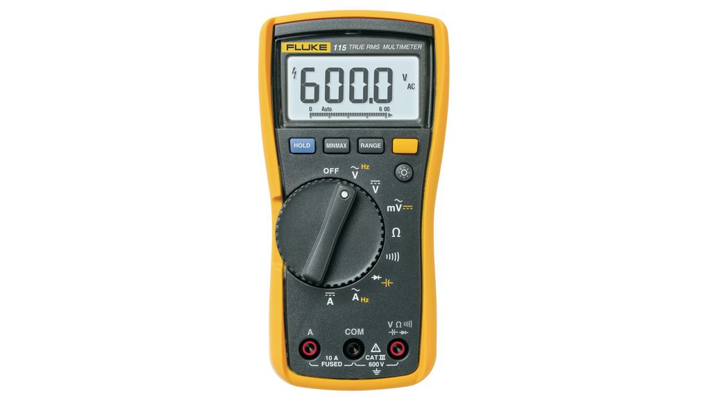 True RMS Digital Multimeter with Non-Contact Voltage Detector, Calibrated, 600V, 50kHz, 40MOhm