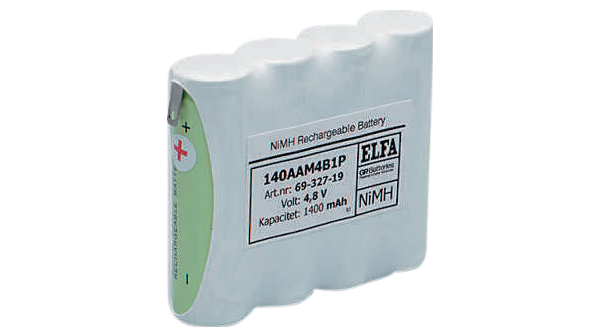 Rechargeable Battery Pack, Ni-MH, 4.8V, 1.5Ah