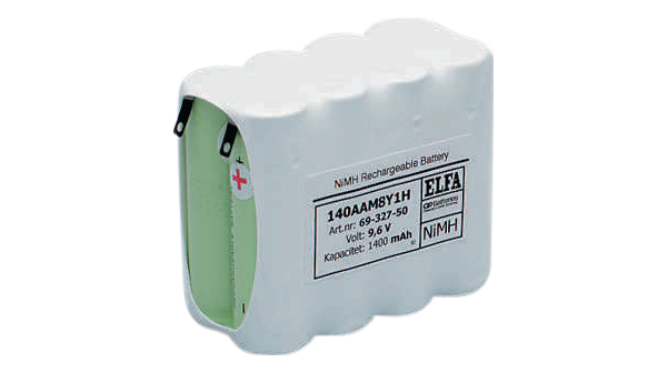 Rechargeable Battery Pack, Ni-MH, 9.6V, 1.5Ah