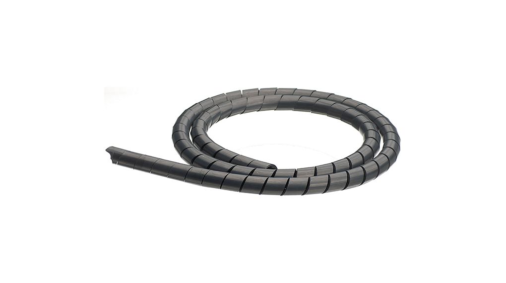 Cable Spiral Wrap Tubing, 10 ... 100mm, Polyethylene, 5m, Black