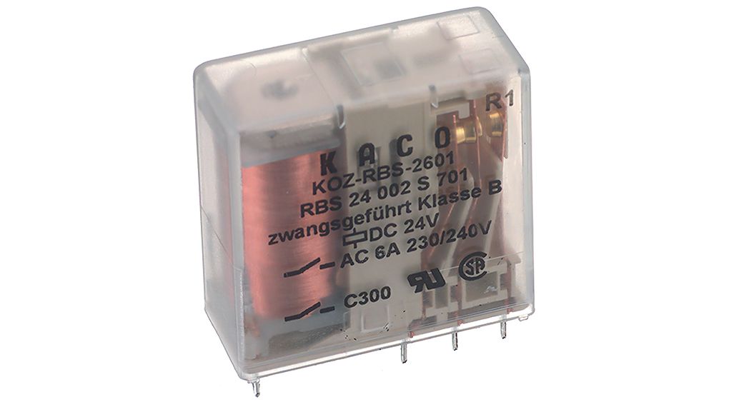 Relais de sécurité pour circuits imprimés K-RBS, 2CO, 24V, 730Ohm, 6A