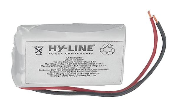 Rechargeable Battery Pack, Li-Ion, 3.7V, 1.88Ah