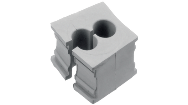 Cable Entry Sealing Insert, 7 ... 7mm, Elastomer, Cable Entries 2, Grey