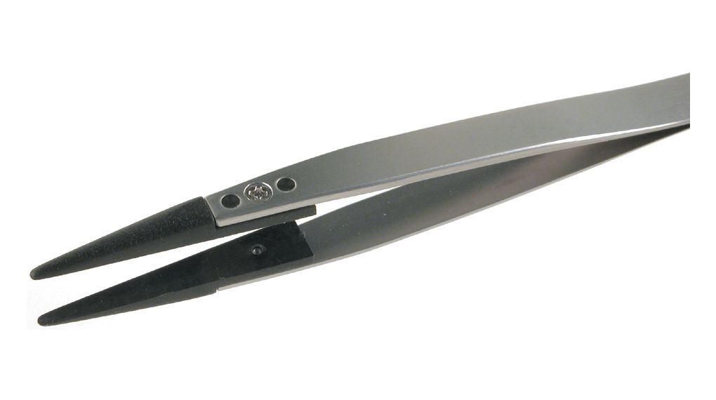 Tweezers Replaceable Tip / ESD Stainless Steel Straight / Thick / Strong 128mm