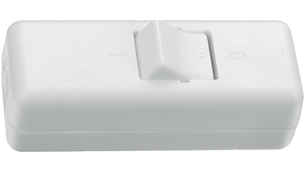 Cord Intermediate Switch, 2-Pin, 250 VAC, White
