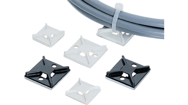 Embase de collier de câble 3.6 mm Blanc ABS Lot de 100 pièces