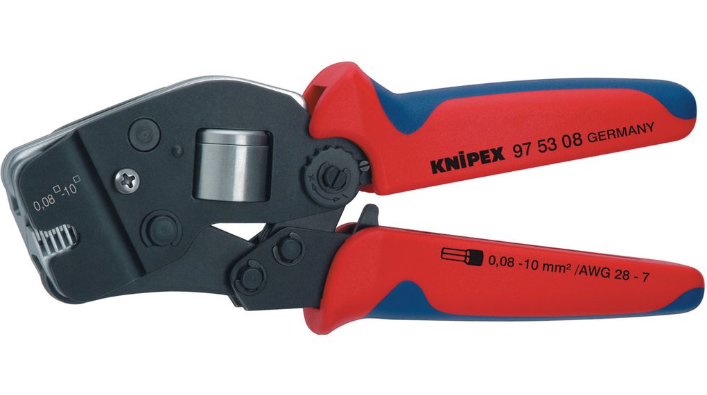 PINCE SERTIR FRONTALE EMBOUTS 0,08-16MM² - KNIPEX 97 53 09 SB