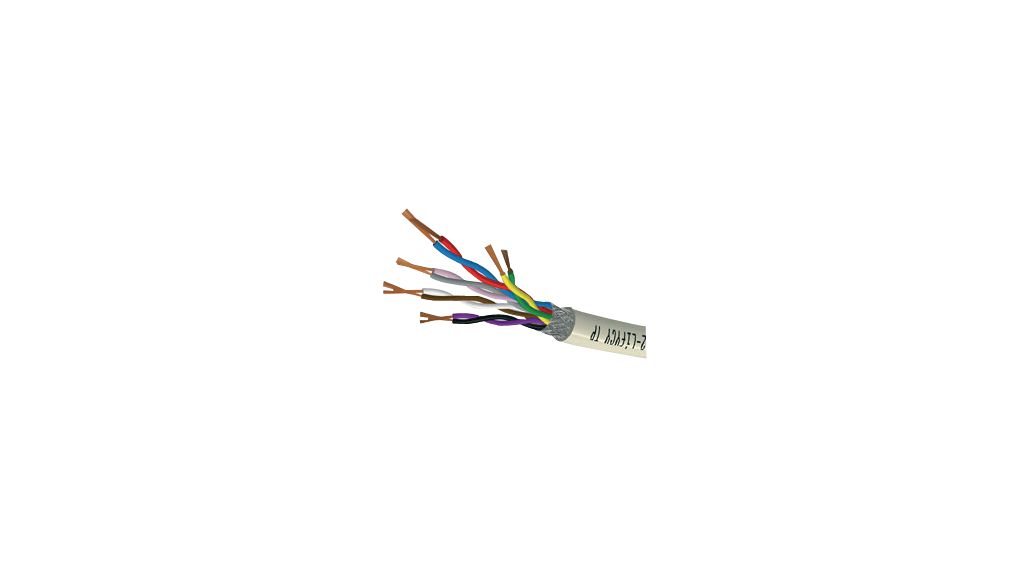 Vícepárový kabel PVC 4x2x0.08mm² Čistá měď Šedá 100m