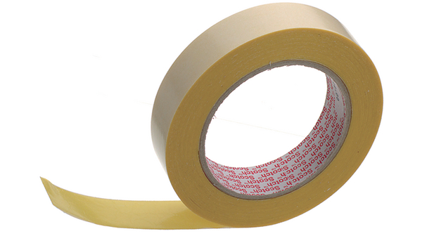 Lepicí páska, Oboustranná, 25mm x 25m, Průhledný / Žlutá