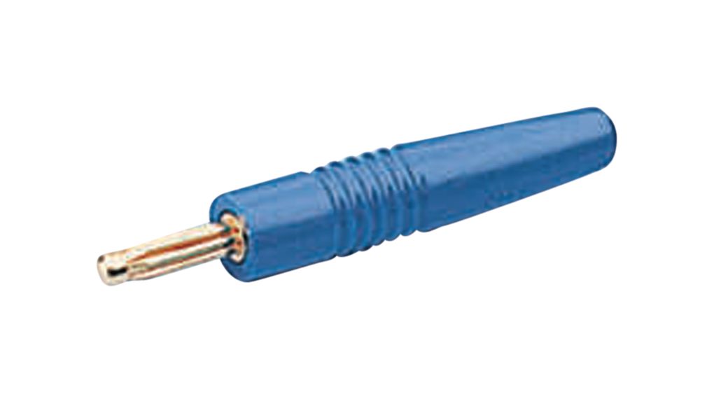 Banana Plug Insulated Unshrouded 2 mm Gold 20A Soldering Blue