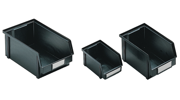 Conductive ESD Storage Bin, 235x145x125mm, Polypropylene (PP), Black