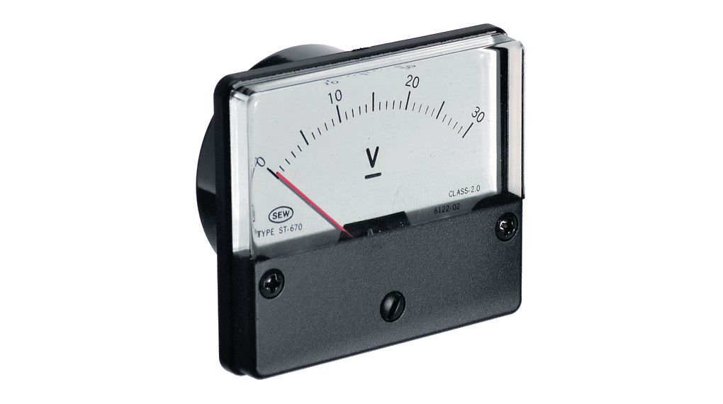 Analogue Panel Meter DC: 0 ... 15 V 71x60.5mm