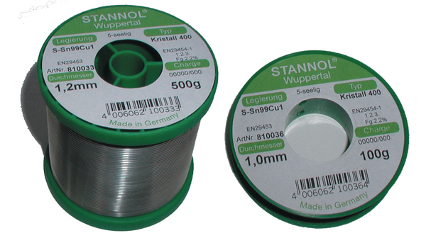 Solder Wire, 1mm, Sn99/Cu1, 500g