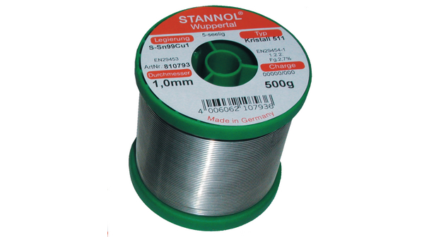 Solder Wire, 0.7mm, Sn99/Cu1, 500g