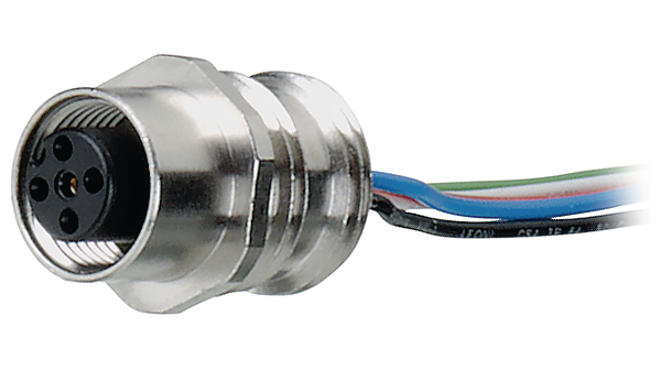 Circular Connector, M12, Socket, Straight, Poli - 5, Solder, Panel Mount
