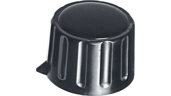 Drehknopf 20mm Schwarz Kunststoff Schwarze Markierungslinie