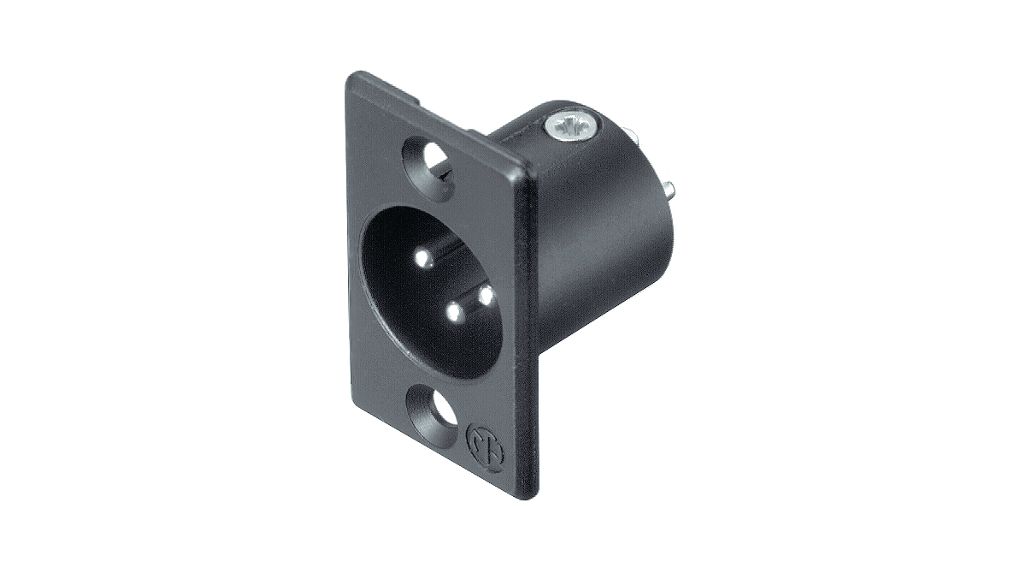 NC3MP-BAG | Neutrik XLR Panel-mount Male Receptacle, Plug, Straight ...