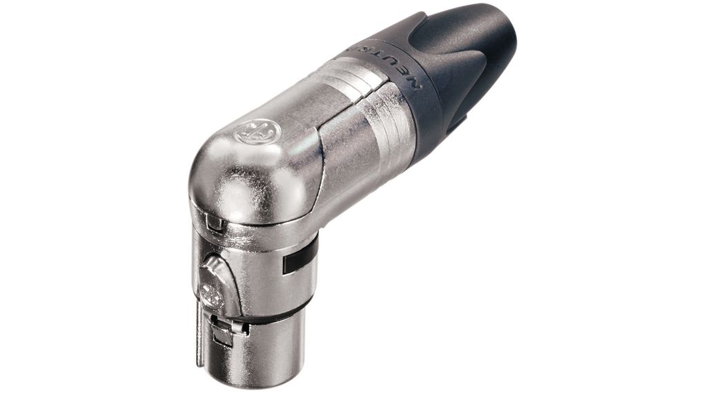 XLR Kabelbuchse 90°, Buchse, Rechter Winkel, Kabelhalterung, Pole - 3