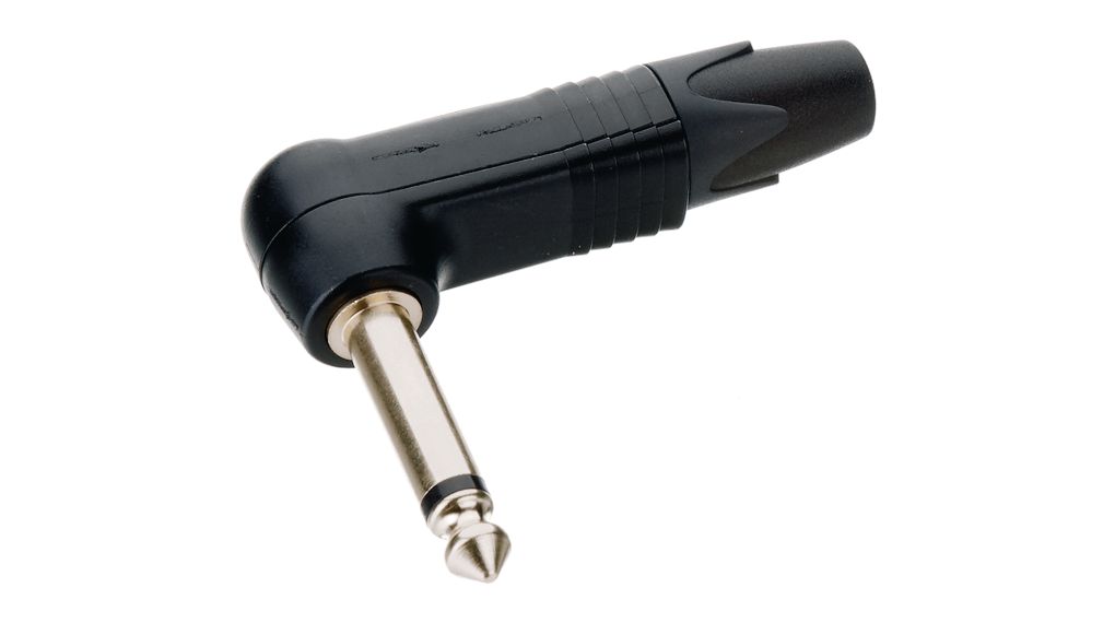 Audio Connector, Plug, Right Angle, Mono, 6.35 mm, Poles - 2