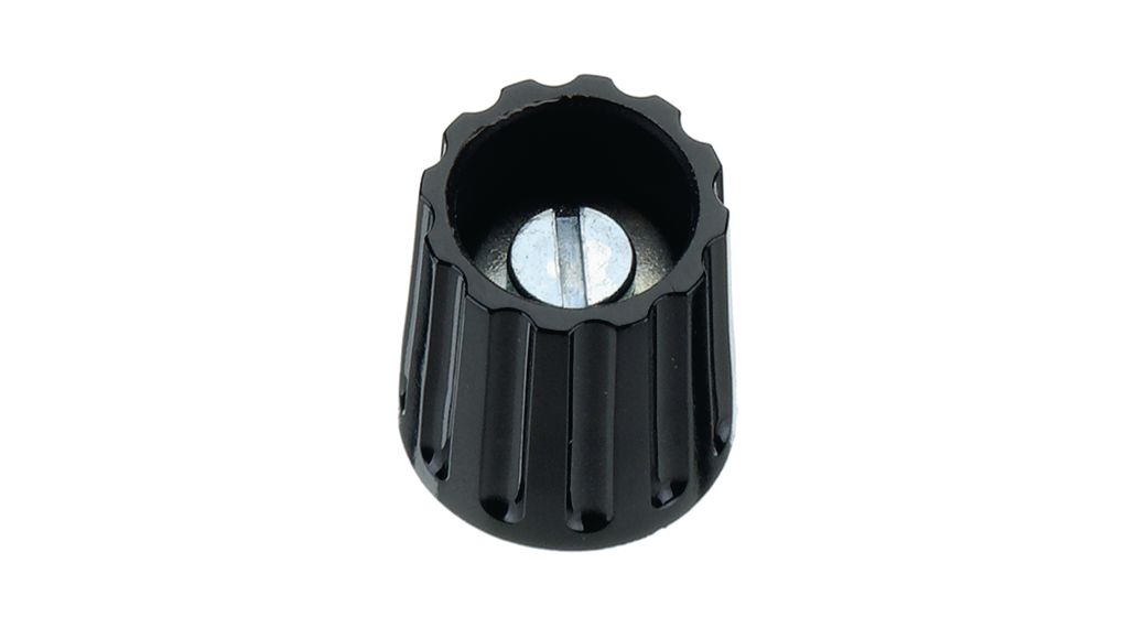 Classic Collet Knob 14.5mm Black Plastic Without Indication Line Switches