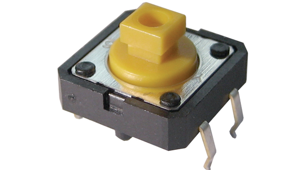 Interrupteur de circuit imprimé, 1NO, 2.55N, 12 x 12mm, B3F