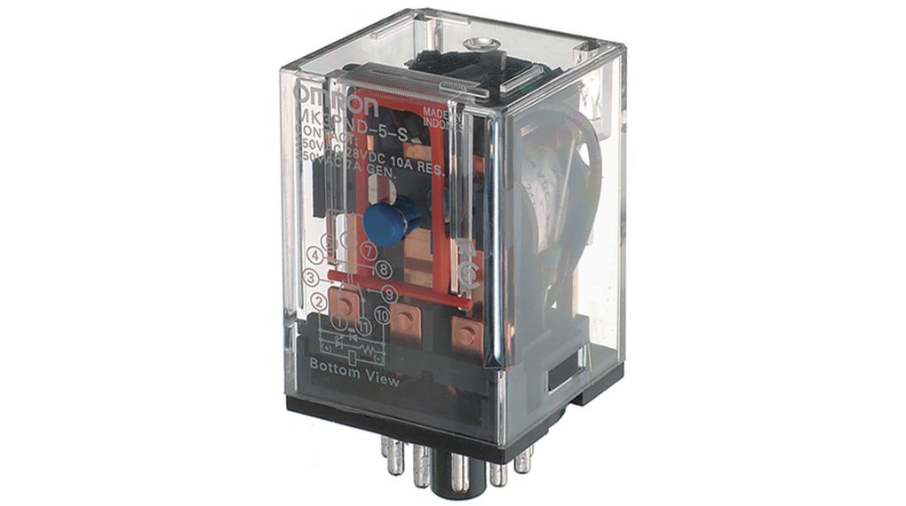 Industrial Relay MKS 3CO AC 230V 10A Plug-In Terminal