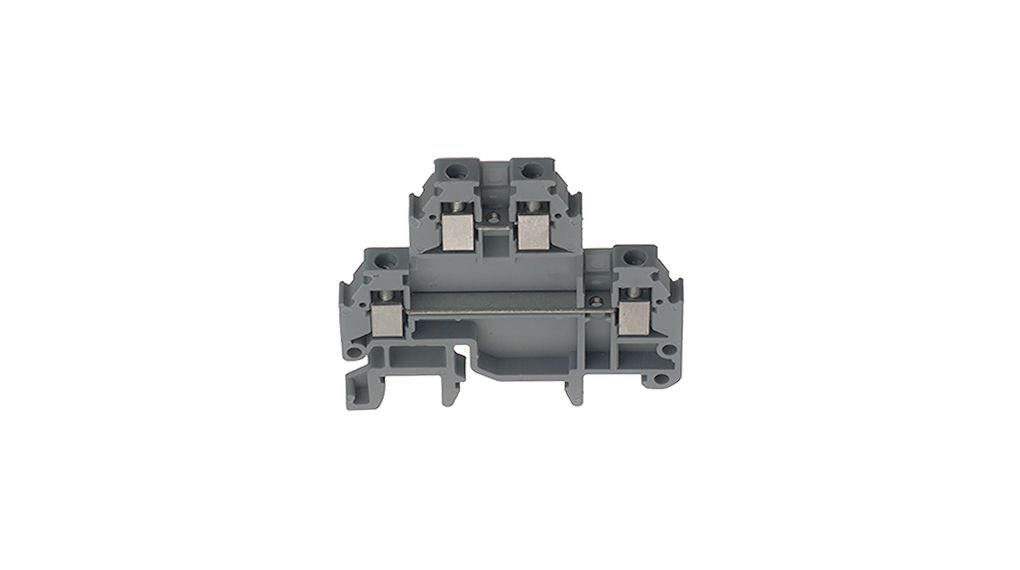 Terminal Block, Screw, 4 Poles, 400V, 17.5A, 1.5mm², Grey, Pack of 5 pieces