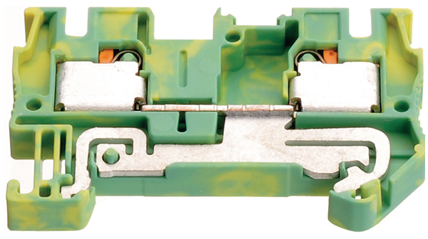 Terminal Block, Push-In, 2 Poles, , 4mm², Green / Yellow, Pack of 5 pieces