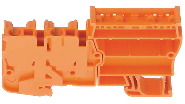 Terminal Block, Spring Clamp, 4 Poles, 250V, 30A, 2.5mm², Orange, Pack of 25 pieces
