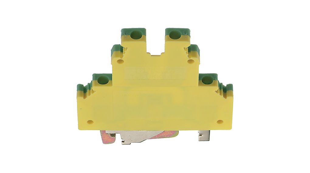 Reihenklemme, Verschraubung, 4 Pole, , 4mm², Grün/Gelb