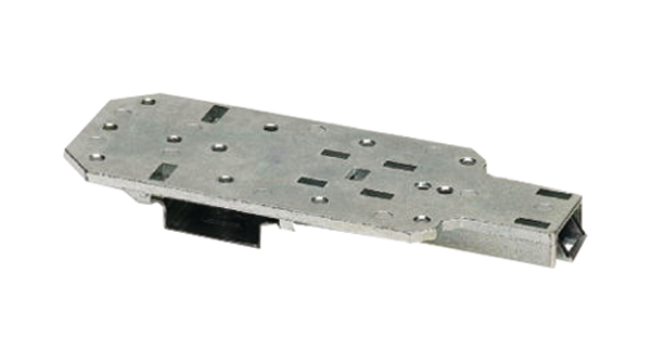 Hållare för monteringsskena, Pressgjuten zink, Matt/silver, 130 x 52mm