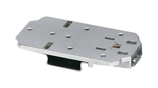 Mounting Rail Holder, Die-Cast Zinc, Matte / Silver, 89 x 52mm